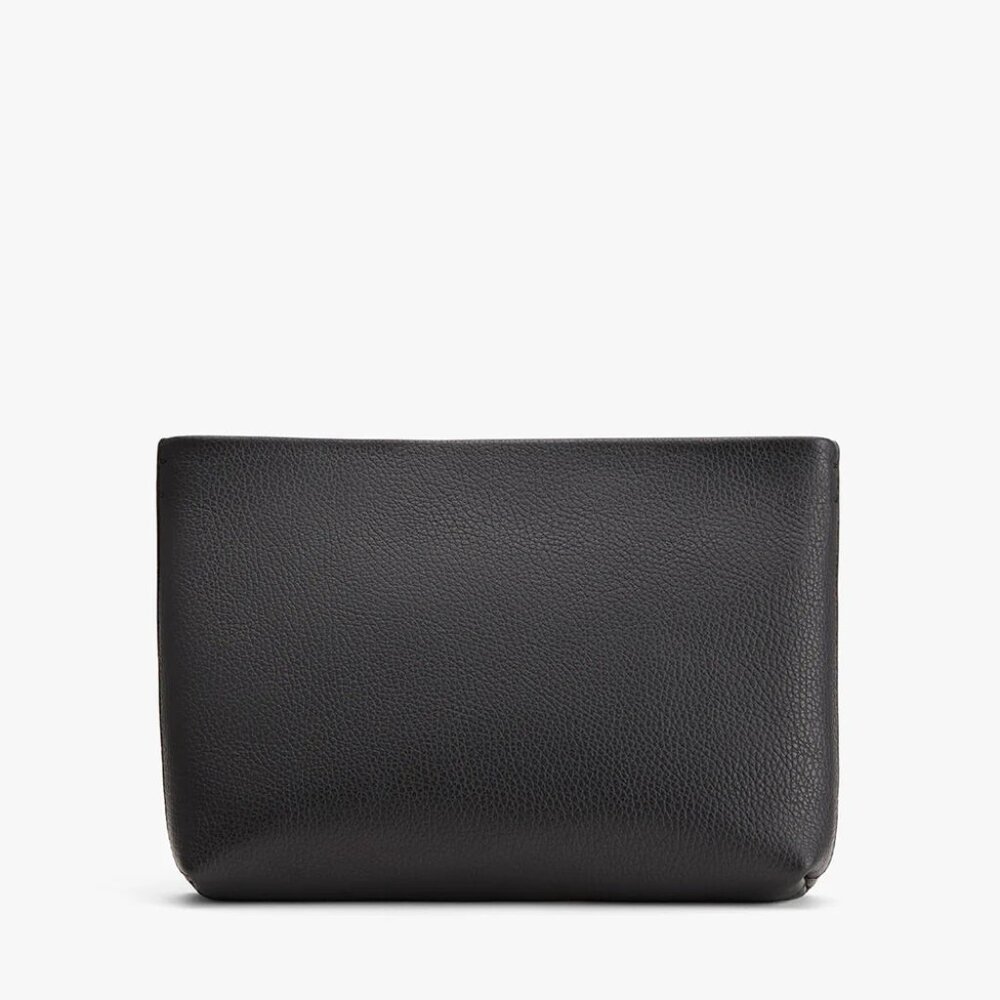 Cuyana Black Leather Zip Cosmetic Pouch with Gold Hardware - Picture 2 of 9